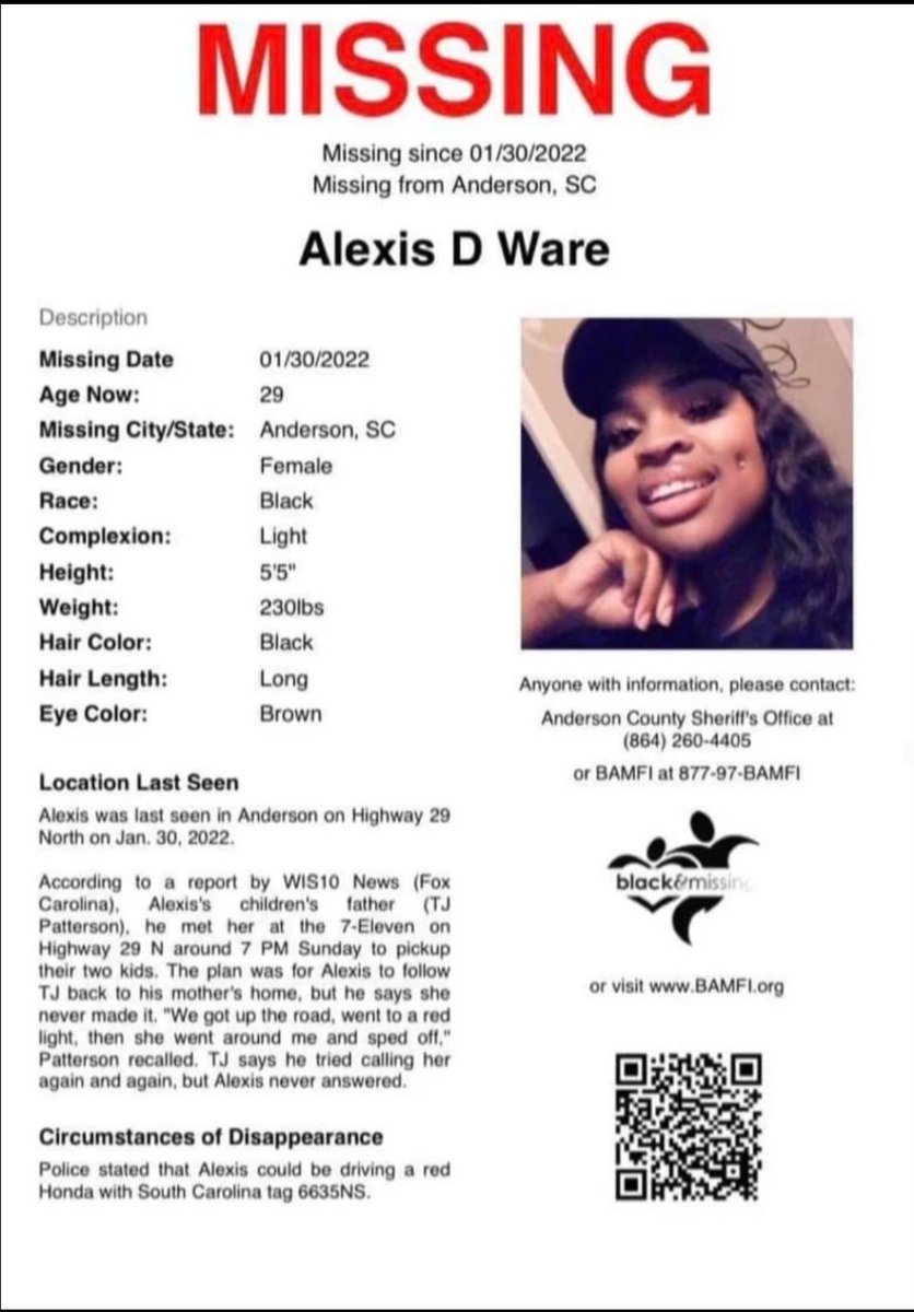 buttafly75's tweet photo. #AlexisWare is still missing!
#WhereIsAlexisWare
#BringLexHome https://t.co/O5baF1aCyP