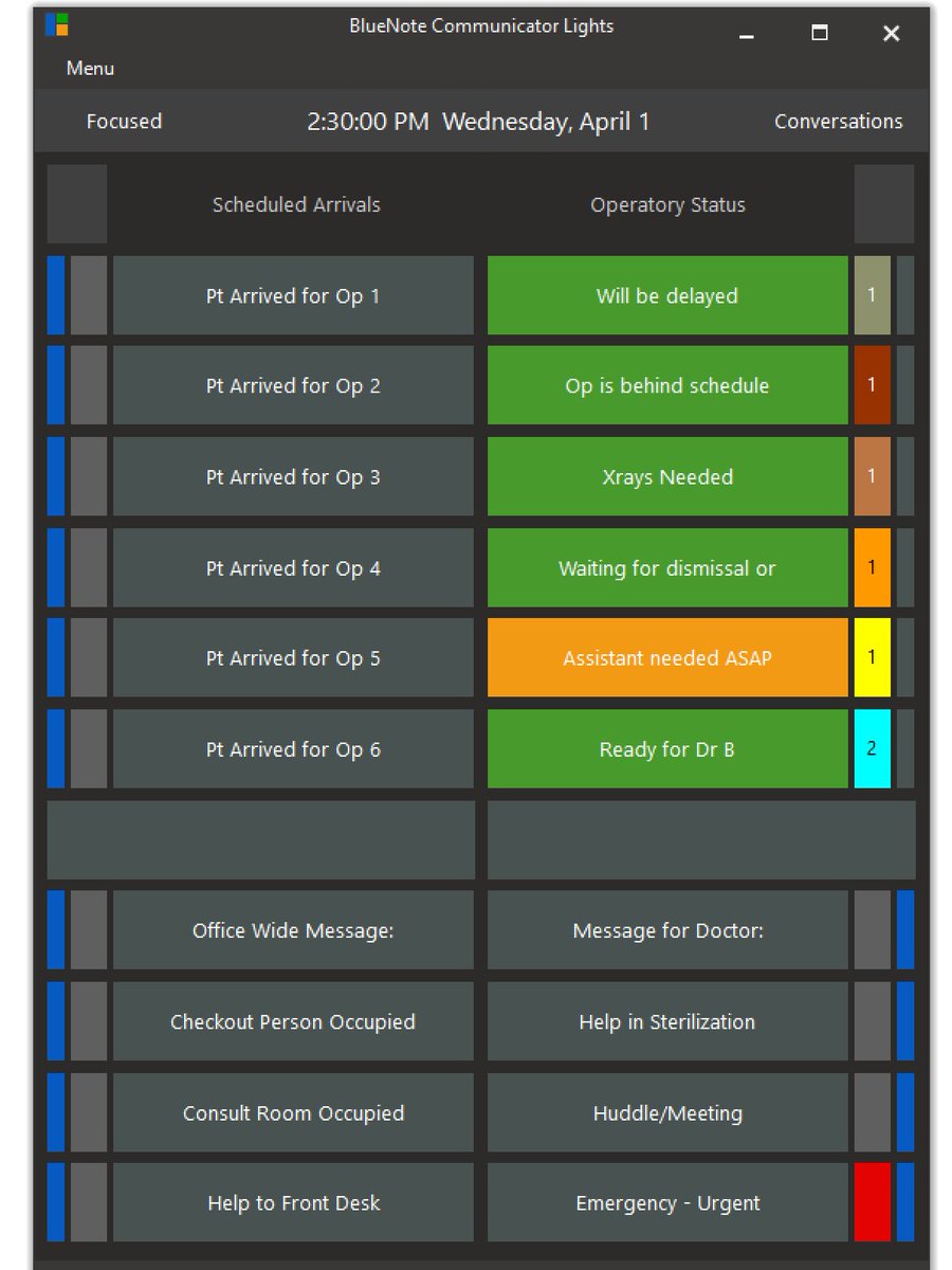 Need to manage interruptions gracefully? What it looks like when a six operatory practice has a lot going on at once, and an assistant needed is the PRIORITY. #wedonttalkaboutBlueNote bluenotesoftware.com Totally free to try for a month, no strings attached.