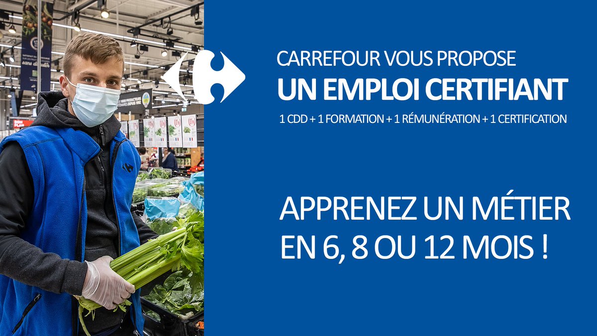 #1Jeune1Solution | <a href="/CarrefourRecrut/">Carrefour Recrute</a> lance sa campagne de #recrutement 2022. 4500 jeunes seront recrutés en alternance sur l'ensemble des #métiers du groupe (en magasin et en fonction support). Toutes les infos 👉plmpl.fr/c/JUpcK