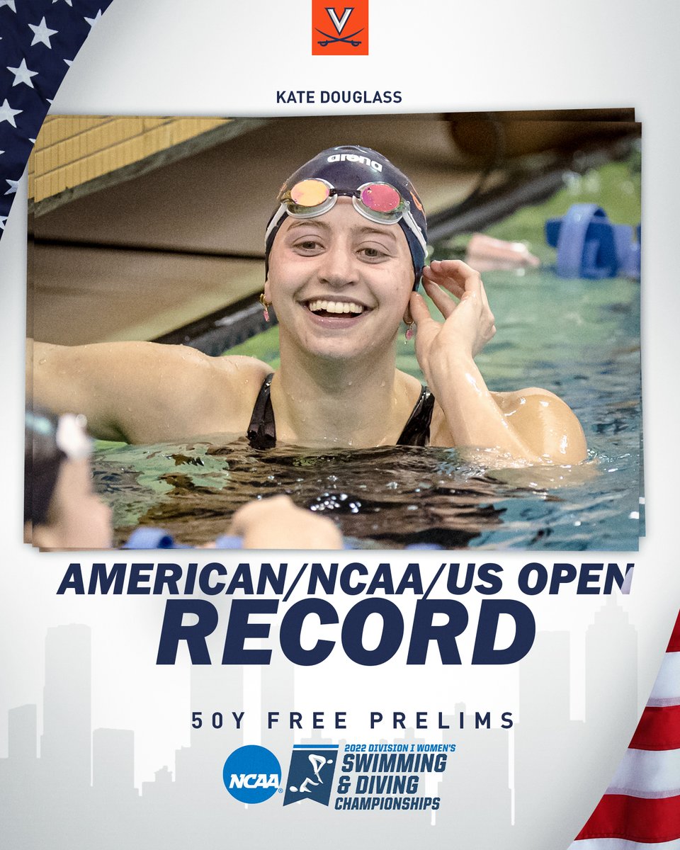 UVASwimDive's tweet photo. Fastest EVER in the 50 free...in prelims 

Kate Douglass - 20.87 🤯

#GoHoos https://t.co/2YAGrge3ye