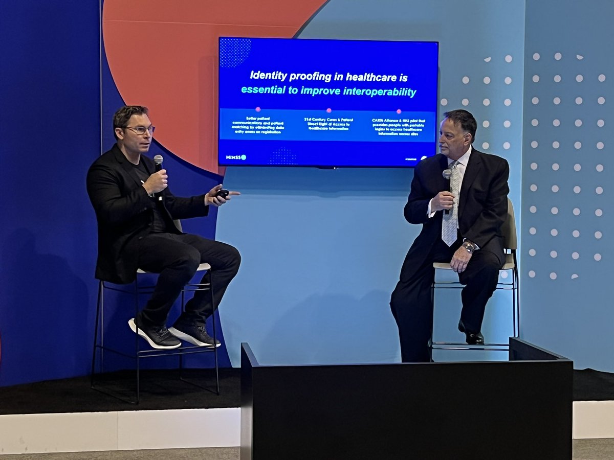 JeanRosauer's tweet photo. Great chat on secure patient proofing at  #himss22 with https://t.co/58jJ5PfY3J CEO Blake Hall and Gravity Diagnostics’ Mike Tarwater! @GravityCLIALab https://t.co/Tb1qrYJwU7