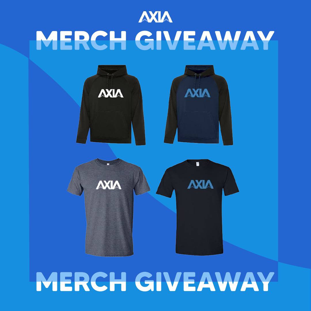 AXIA_Network's tweet photo. 💙 AXIA MERCH GIVEAWAY 💙

🎁Win the last stock of the OG AXIA Merch collection!

Here’s How To Enter 👇
1️⃣ Like 
2️⃣ Tag 2 Friends
3️⃣ Join the AXIA Discord Server: https://t.co/hh5HQhotuh
🧧 Retweet this post (Bonus Entry) 

🏆 Ends 12 AM ET Sunday - Winners announced Monday.🍀 https://t.co/5K6bkfP3Mw