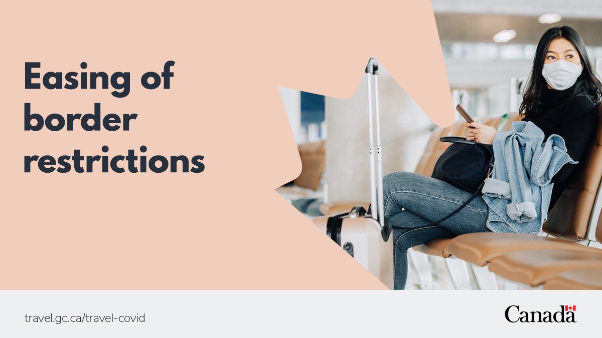 As of April 1, 2022, the Government of Canada is easing border measures, allowing Canada to continue moving towards a sustainable approach to COVID-19.

For more information: ow.ly/oX0B50IlTbQ