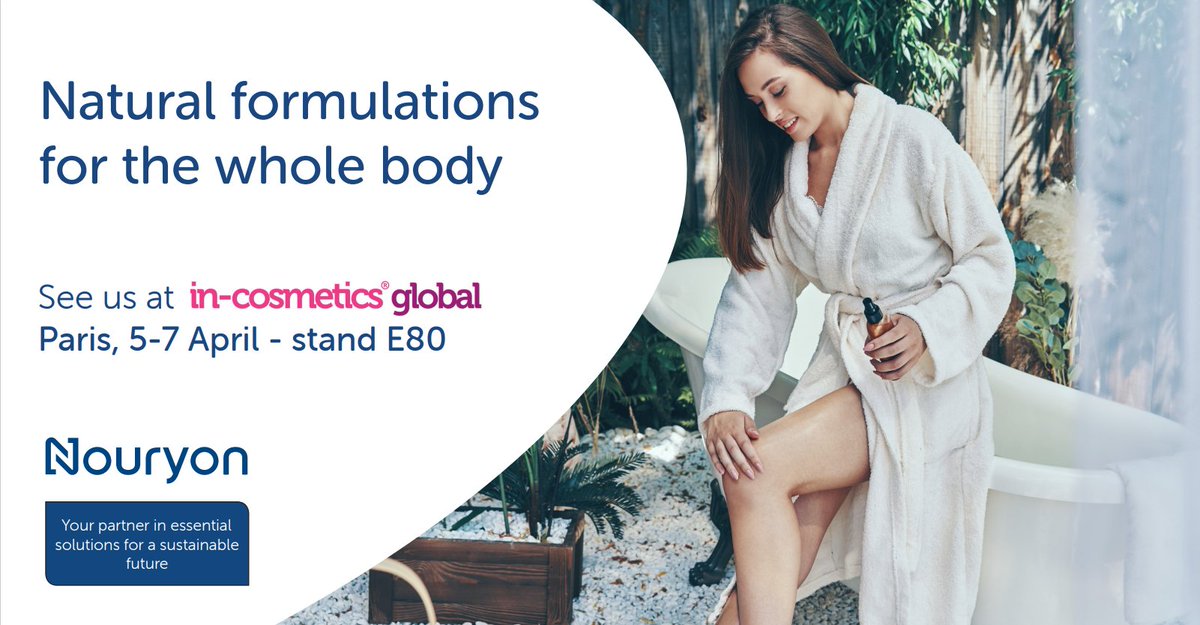 Nouryon's tweet photo. We'll be in Paris, April 5-7! Come see @Nouryon (stand E80) at the leading global #cosmetic tradeshow for #personalcare ingredients, @incosmetics 2022! #essentialsolutions #natural #health #beauty #cosmetics #makeup #hygiene https://t.co/exgbHP1r15