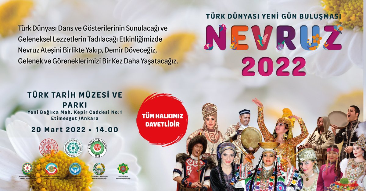 etimesgutbld's tweet photo. Türk dünyası dans ve gösterilerinin sunulacağı, geleneksel lezzetlerin tadılacağı, nevruz ateşini birlikte yakıp, demir döveceğimiz Nevruz 2022 etkinliğimize tüm halkımız davetlidir. 

#Etimesgut #Nevruz #Etkinlik #Ankara #EnverDemirel https://t.co/OM2iEUL17q