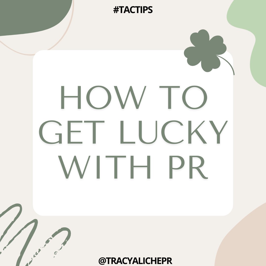 TracyAlichePR's tweet photo. 🍀Want to get lucky with PR? Let us show you how!🍀

These “lucky” tips can help you in your pr efforts to gain media placement in some of your dream publications.

#TracyAlicheConsulting #TAC #PR #Publicist #PRwithTrace #TACtips #PublicRelations #Press #Media https://t.co/jAiejFXhJp