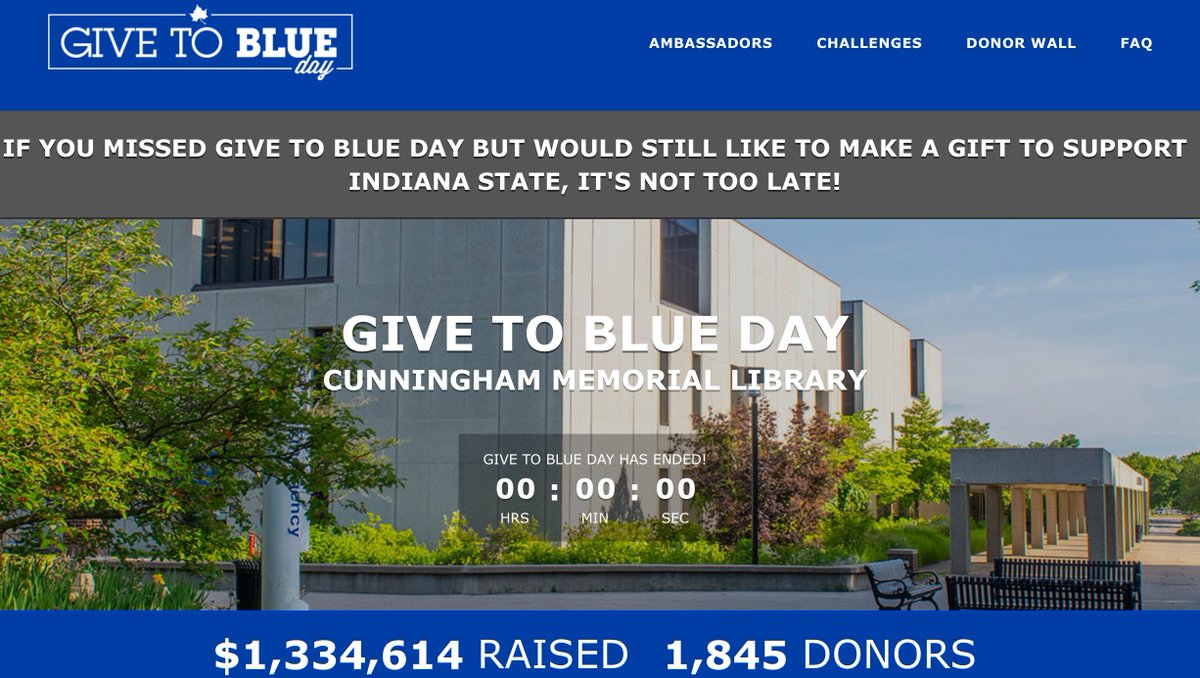 Give to Blue final total for the Library and the Top 20 Leaderboards. 

You can continue to support the Library financially at any time via the "Give Now" button on the Library home page. 

#GiveToBlue