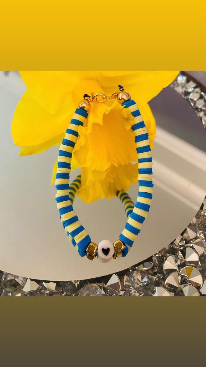 danimortimer's tweet photo. @YBB_Middle @YBB_Year6 Maddi has been making clay bead bracelets to fundraise for the people of Ukraine since last Friday evening. So far she has made 50 bracelets and raised £150. After seeing all the news reports and getting upset she wanted to do something to help 💙💛🇺🇦 https://t.co/fW7kZ0V3r4