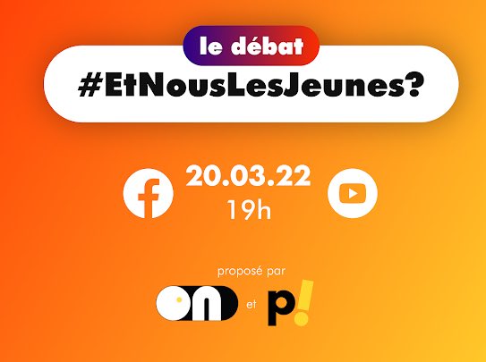 #etnouslesjeunes ? Le débat présidentielle du <a href="/peperenews/">Pépère News</a> et de @On_etudiant ! Une émission diffusée sur Facebook dimanche à 19h, plus d’informations dès demain ! ☀️