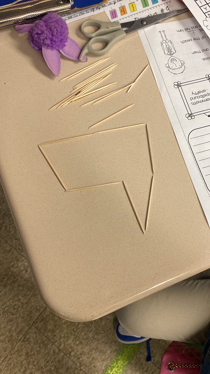 Today we explored making polygons using toothpicks!