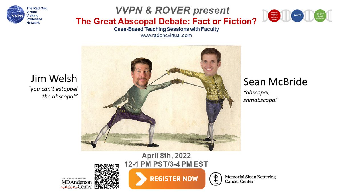 jennamkahn's tweet photo. Debate of the year hosted by #ROVER and @RadOncVVPN 

🔹Abscopal vs Shmabscopal
🔹Drs. Welsh vs @seanmmcbride 
🔹4/8/22 3 pm EST/ 12 pm PST

https://t.co/QYDjMVtCnn Register now https://t.co/vP2FOgrtOW