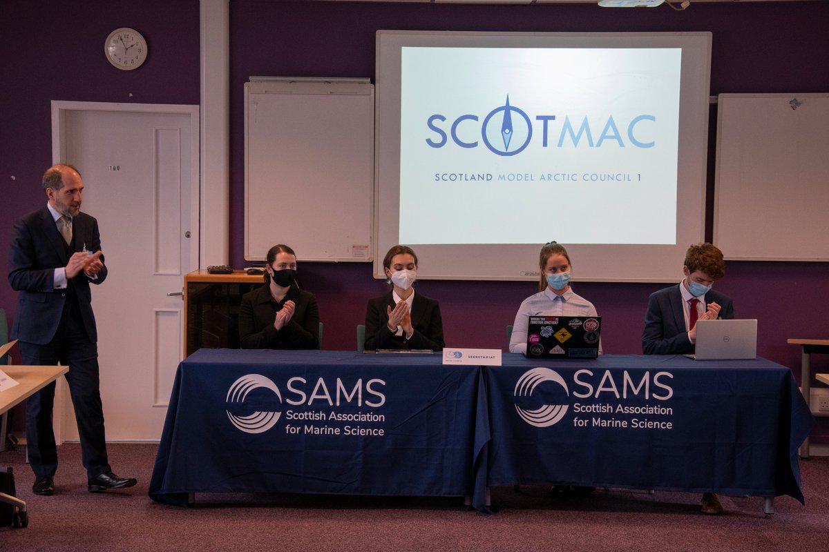 SAMSoceannews's tweet photo. We were delighted to host the first #ScotMAC, a three day simulation of the #Arctic Council with students from around Scotland.
Thanks to @anthonyspeca, @Finlo_Cottier and team for organising a fantastic learning experience.
Read more: https://t.co/rLqNzHikJC
#ArcticConnections https://t.co/184dd52t3P