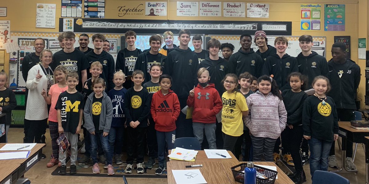 Let’s go Tigers! Mrs. Grant”s class is cheering for a WIN!  🏀🖤🧡 #murrayschools