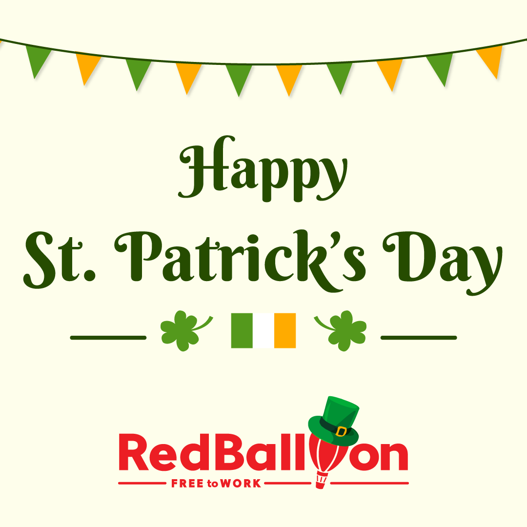 RedBalloonWork's tweet photo. Happy St. Patrick's Day! May the luck o' the Irish be upon everyone's RedBalloon job searches and hiring efforts! 🍀
#StPatricksDay #LuckOfTheIrish #LiveYourValues #Freedom #RedBalloonWork #FreeToWork https://t.co/wJREJoxHm3