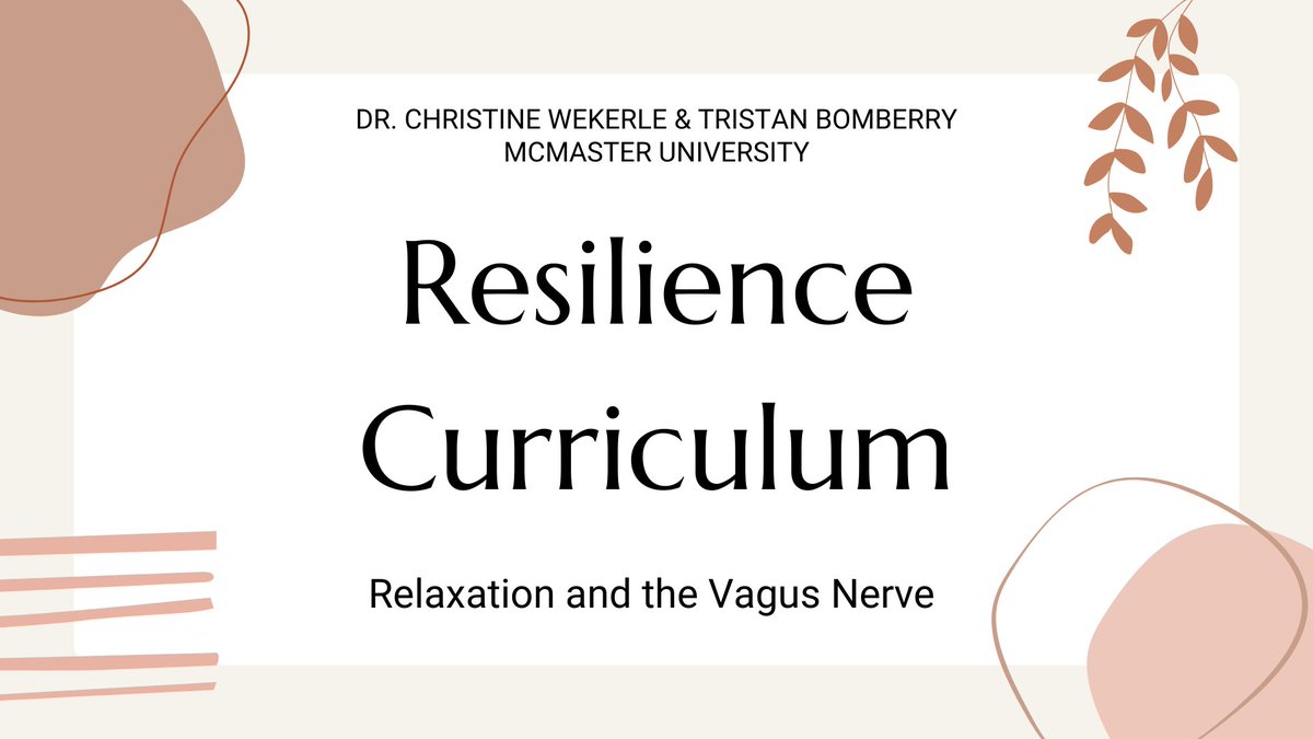 Watch our #resilience #curriculum created <a href="/DrWekerle/">Dr.Christine Wekerle</a>'s trainee, Tristan! Come learn the #health benefits of #training your #vagus #nerve, and hear some great at-home methods you can use to train it &amp; relax, such as #deepbreathing. #resilience #meditation youtu.be/uGILgiphxKY