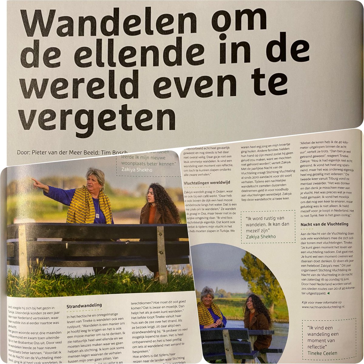 ThuisInOss's tweet photo. Trots op ons @ShekhoZakiya, samen met @Tinekeceelen in @wandel_nl magazine over de heilzame werking van wandelen. Maar ook over wandelen voor @StVluchteling. Zakiya loopt in Team Thuis in Oss @NvdV22. Meelopen of steunen? https://t.co/YJDPeQdtcI
@DatisOss https://t.co/XyPAbedUnw