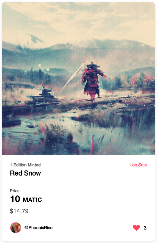 mvsevm_earth's tweet photo. NFT Of The Day on https://t.co/PiuKcTuIyd 

Red Snow by @PhoenixRise

#PolygonNFT #NFTCommunity #NFTs #nftart https://t.co/EzkvxJ8khT