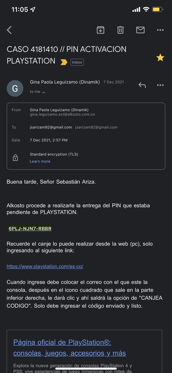 SebastianAriza_'s tweet photo. Lamentable y terrible @alkosto_col @Alkosto @ktronixcolombia  ME ROBARON!!!  , compre un código de PS PLUS ,  me enviaron el código hasta el 6
7 de diciembre , después de casi rogar por que la compra la hice 20 días antes , oh sorpresa se suponía que podía … Continúa abajo … https://t.co/EVXWFN3YRr