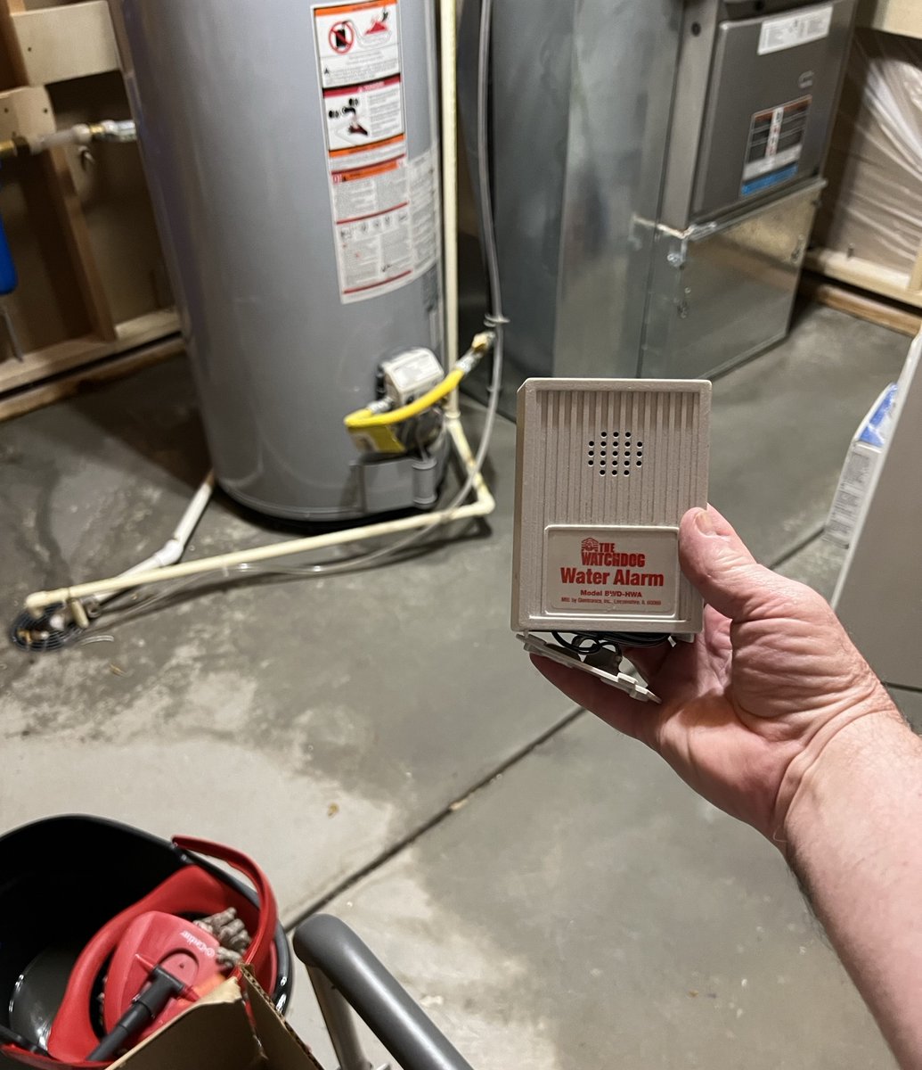 NickDanger3rdI's tweet image. For those with basements or bathrooms this 12.00 water sensor just saved us a lot of work and money. Our basement drainpipe was clogged and water started backing up.  The alarm alerted us and we turned the water off before any damage was done. A water sensor is a good investment!