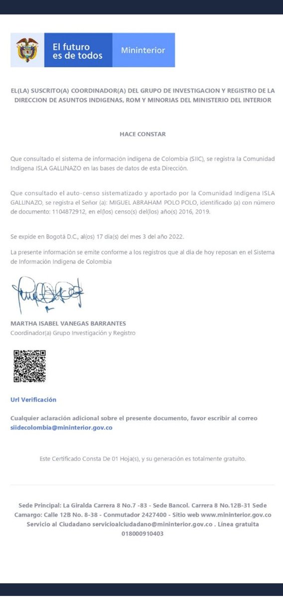 FisicoImpuro's tweet photo. Señores @migueldelrioabg y @AUGUSTOOCAMPO, dato sobre Polo Polo: se hizo pasar como indígena y aparece en el censo de la comunidad ISLA GALLINAZO en 2019 para ganar una beca; al mismo tiempo que tambn pertenecía al consejo comunitario afro FERNANDO RÍOS HIDALGO que le dio el aval https://t.co/tTnpeX0ElX