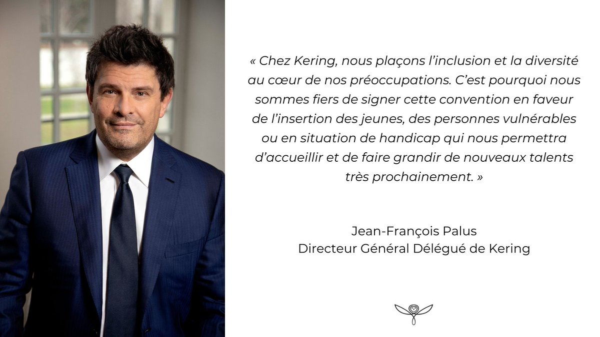 Signature prochaine d’une convention de partenariat entre le Ministère du Travail, de l’Emploi et de l’Insertion et le groupe Kering pour l’insertion des jeunes, des personnes vulnérables ou en situation de handicap.
kering.com/fr/actualites/…