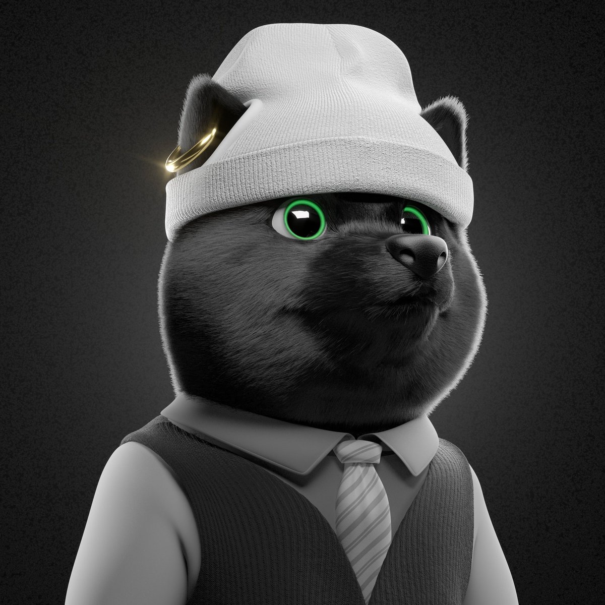Shibaclubnft's tweet photo. Happy #StPatricksDay🍀 from Baby Shiba #3704 looking sharp with the tie and vest! #SHIB  #OpenSea #NFT https://t.co/CVhdYkS2ln