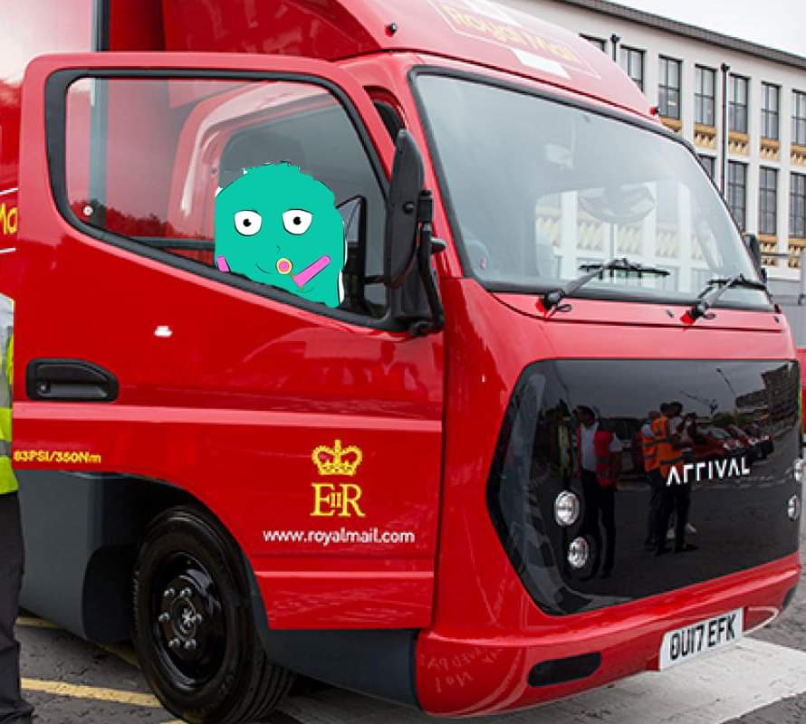 worleyandco's tweet photo. Hettie has been spotted!!! She's hijacked the royal mail lorry! Fingers crossed Angela Smith she doesn't get any more lost!
Do let us know if we have any more sightings! This was early hours of this morning 🌄
#missingmonster #emotionmonsters #worleysworld #lostinthepost https://t.co/Cia6sDsJQy