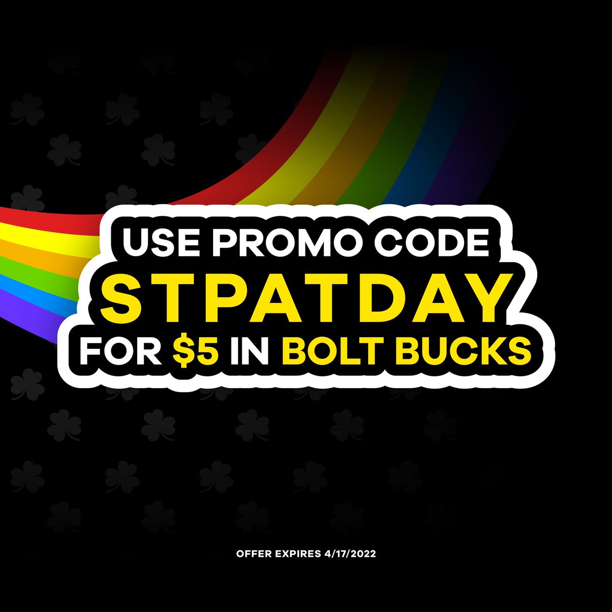 Happy St. Patrick’s Day! ☘️ Follow the rainbow to find our promo code STPATDAY for $5 in BOLT Bucks. ⚡️ Be sure to ride safe. Remember to follow all the rules of the road, yield to pedestrians and wear a helmet! 😎