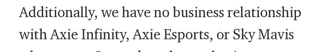 Two totally opposite statements made by $VRA about business with Axie infinity. The narrative changes depending on the timing?