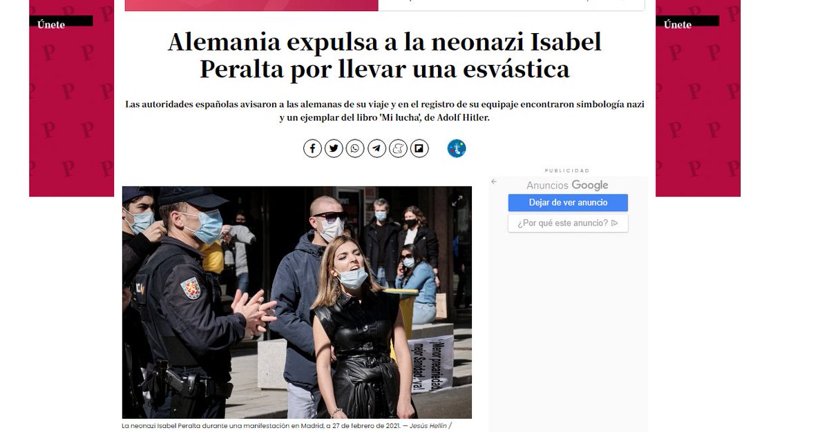 JulianMaciasT's tweet photo. ✋ Las 3 primeras imágenes representan como se permite que el fascismo pulule libremente en España por las redes, calles y teles.
En la cuarta imagen vemos como Alemania no le dejan ni entrar al país. https://t.co/hwkFIao8j7