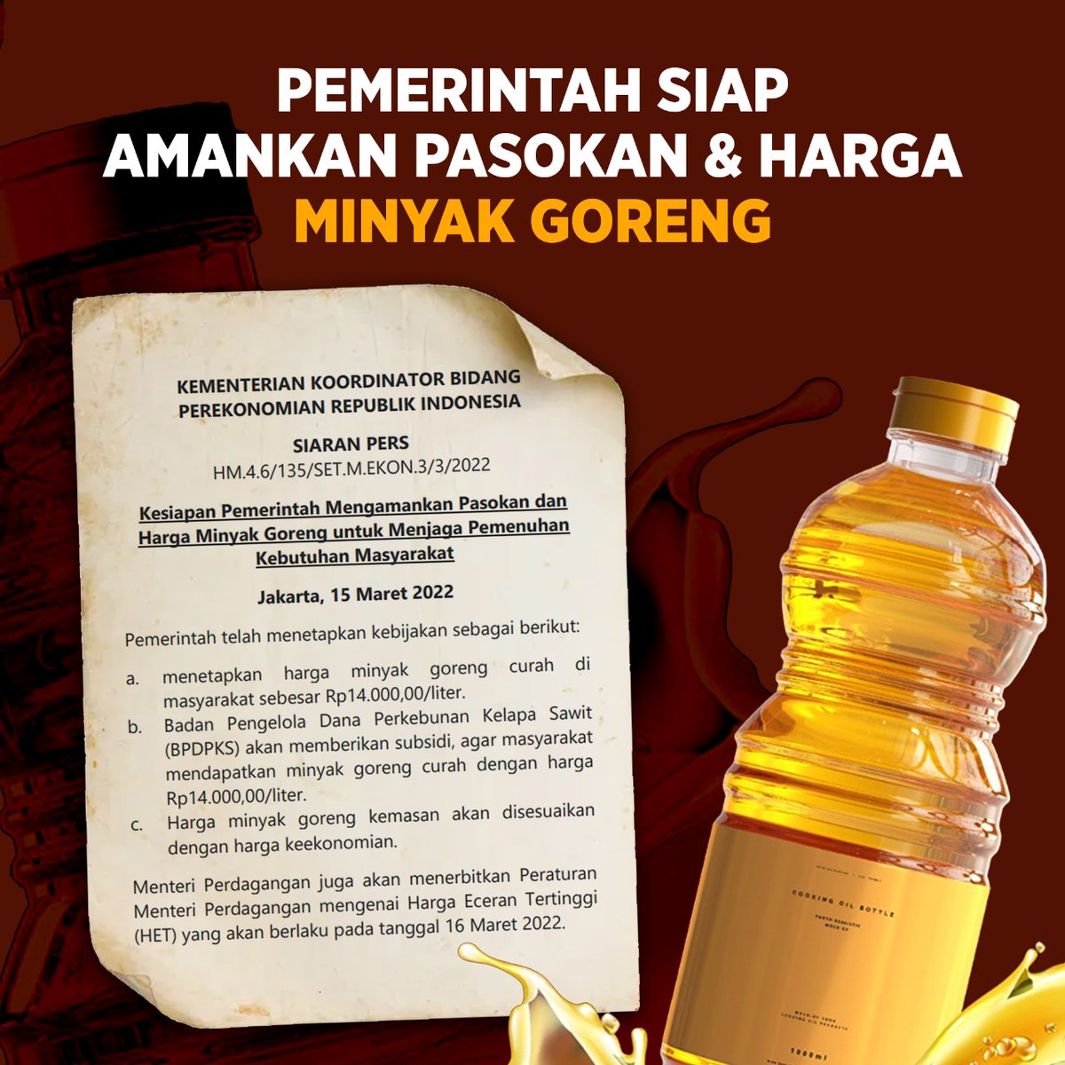 JogetTitik's tweet photo. @MardaniAliSera Presiden Jokowi memang hebat,. Minyak goreng berhasil didapatkan kembali https://t.co/hbMW2B2Qi4
