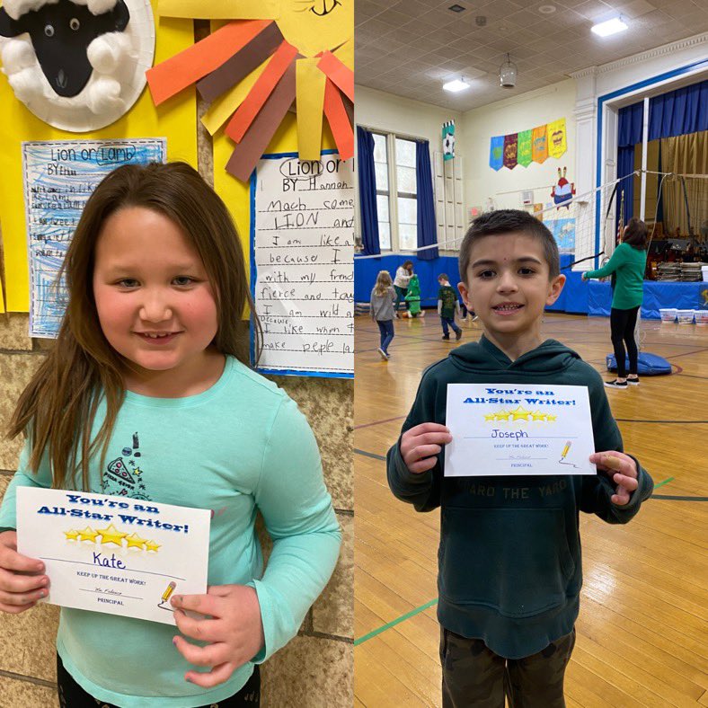 BPESchool's tweet photo. Writers of the Week! (Photography by third grade helper for day!)  #bperocks https://t.co/ZhSarMYfu4