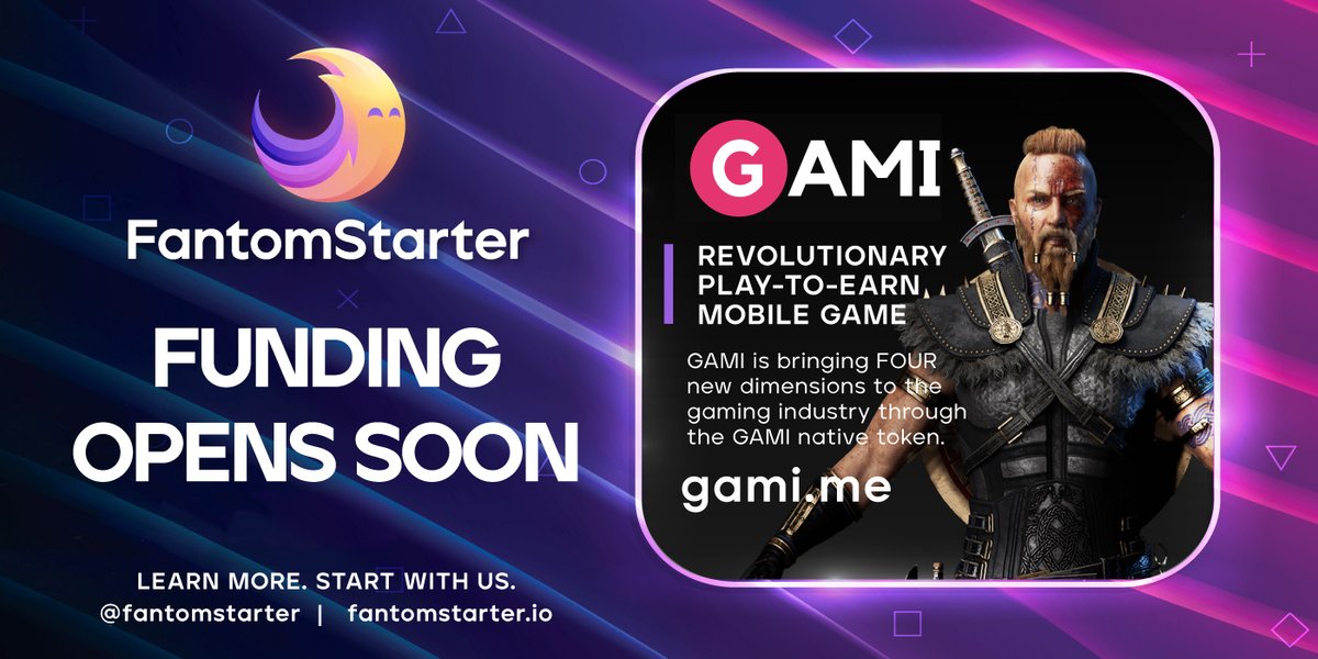fstarter_xyz's tweet photo. If you were a @gami_nft #FantomStarter #IDO winner, now is the time to fund your allocation! 🙌

Starts 👉 17 Mar 17:00 UTC
Ends  👉 23 Mar 17:00 UTC
Fund using 👉 $BUSD

Haven't checked yet? See you're a winner here on our multichain dApp! 👇 #BNBChain

https://t.co/NuwnfzBC38 https://t.co/7fiXL3S9D7