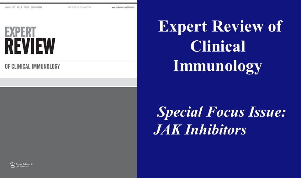 SophiaAldw's tweet photo. We are excited to share this special focus issue on JAK inhibitors in autoimmune and inflammatory diseases in Expert Review of Clinical Immunology #immunology #rheumatology #jakinhibitors
https://t.co/Mvoo3P2KiU https://t.co/B8P5k6PZWM