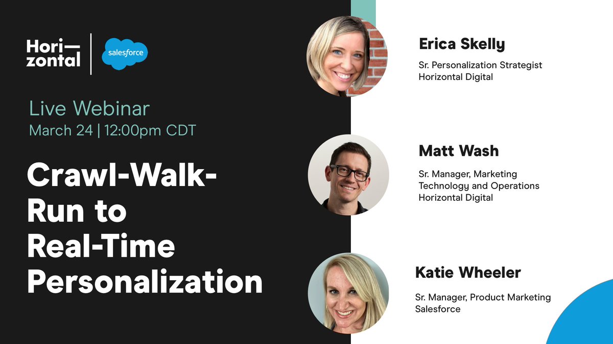 We are one week out from for personalization webinar with <a href="/Salesforce/">Salesforce</a>! Join us to learn the keys to building a strong personalization strategy, including the most important first steps to take in getting started. 

bigmarker.com/third-door-med…

#salesforce #webinar #personalization
