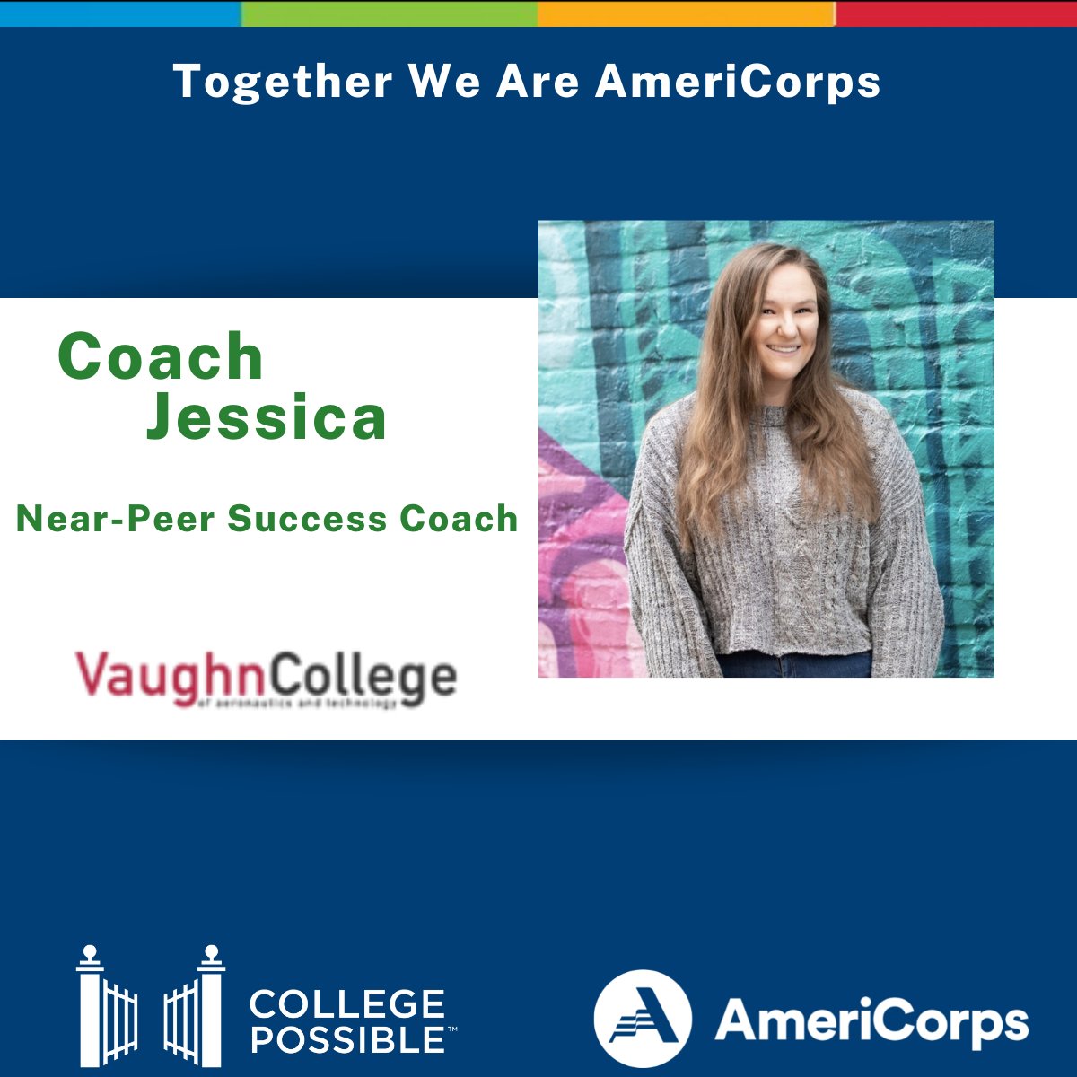 We want to highlight all our wonderful success coaches who show up every day to support #first-gen and #lower-income college students across the country. Thank you @austinpeay, @luthercollege, @VaughnCollege coaches for everything you do! #WeAreAmeriCorps #DayOfTheA