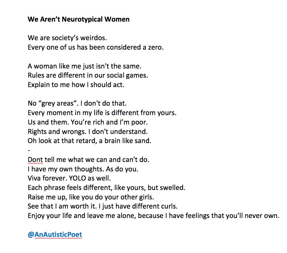 The Autistic Poet tweet media
