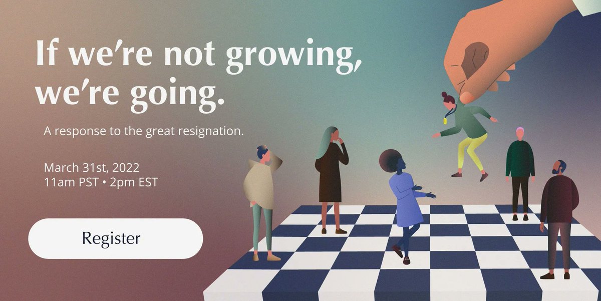 Learn how employee development can stop the vicious spiral of resigning staff and overwork. Join me for a live payment-optional event, “If We’re Not Growing, We’re Going,” on 2pm EST / 11am PST Thursday March 31st.  buff.ly/3KTtNFh