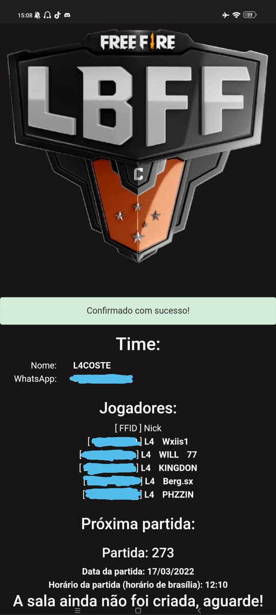 Hj 12:10 da manhã a LINE da NOXEL MOBILE JOGOU A 1° FASE DA LBFF SERIE C FOCO JO OBJETIVO DE QDA SO 1 QUEDA PASSAM 2 PRA 2° FASE !!!