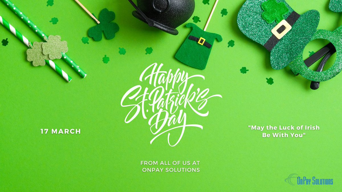 OnPaySolutions's tweet image. Wishing everyone a safe and happy St. Patrick&apos;s day!