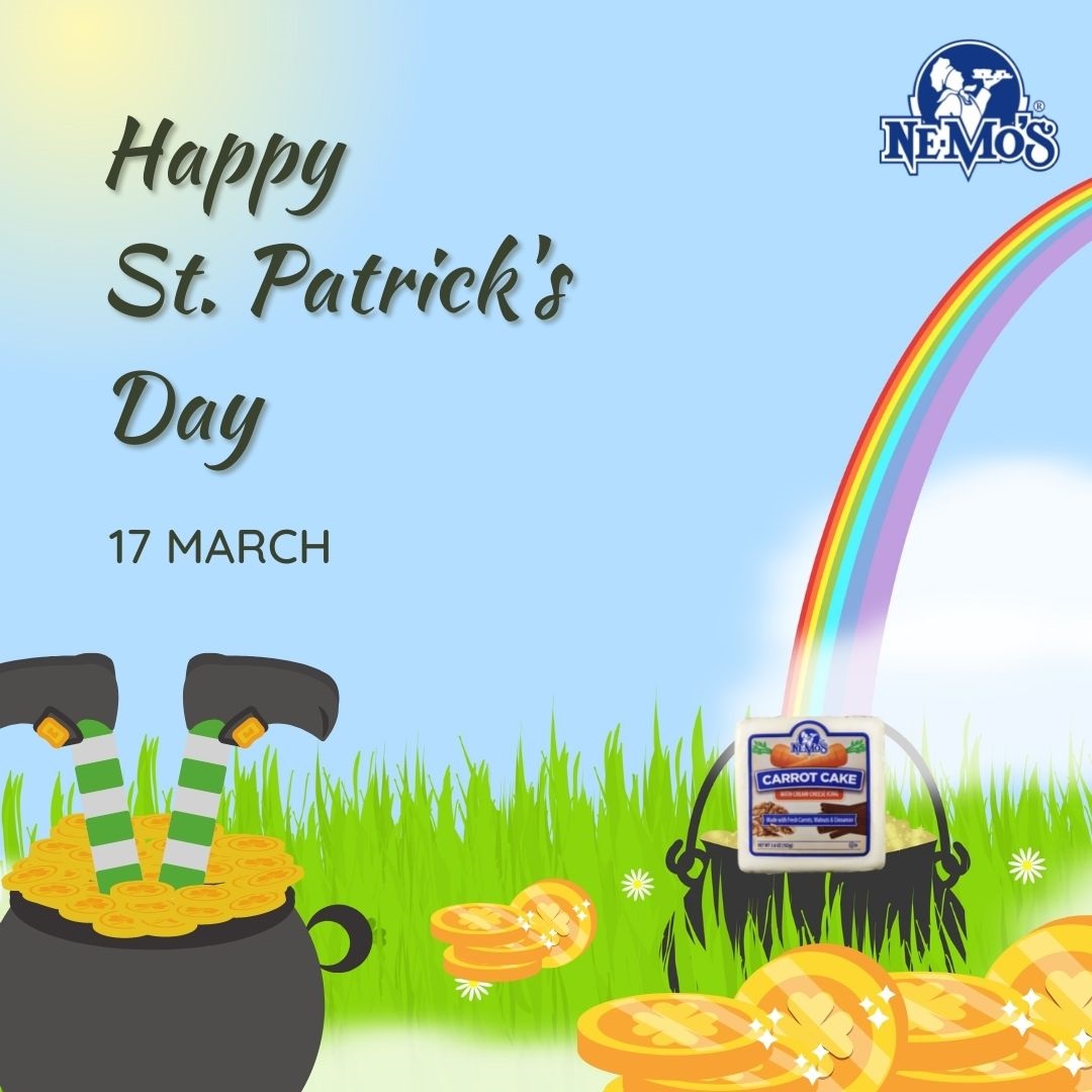 NeMosBakery's tweet photo. No need to search for a pot of gold to feel lucky.... Make your own good luck and visit your local convenience store to treat yourself to your favorite Ne-Mo's cake! 🍀 #conveniencestores #cake #dessert #lucky #carrotcake https://t.co/LjFmcKrS3R