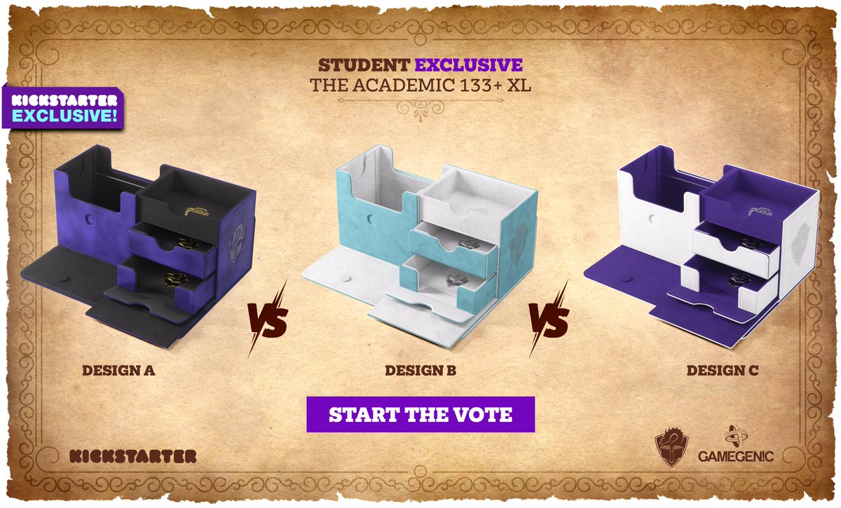 TolarianCollege's tweet photo. Vote now on which new colors we should add for The Academic! This poll will only be open for 24 hours, and the new color will be a Kickstarter Exclusive product with no limitation on quantities!  https://t.co/mLAjRftGu9 https://t.co/I9NeVqupmP
