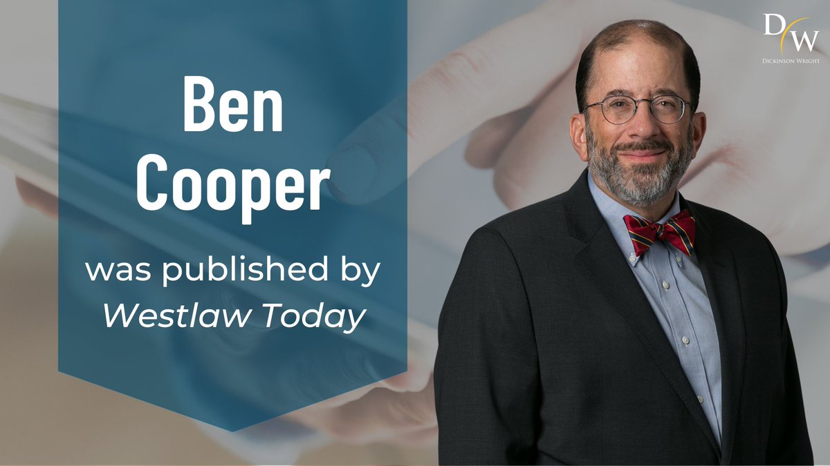dickinsonwright's tweet photo. Bennett Evan Cooper recently wrote the article, "The One-Sentence Oral Argument," for @WestlawToday. Ben discusses developing an oral argument around one compelling sentence that will stay with the judges hearing the case. To read, click here: https://t.co/UYQFCPmfaO #DWPLLC https://t.co/Vz1m731xLD