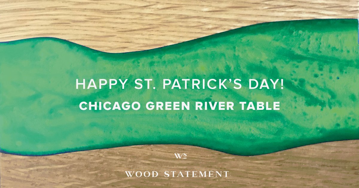 woodstatements's tweet photo. Happy St. Patrick's Day from our epoxy green table modeled after the Chicago Green River! Be sure to wear green so you don't get pinched 🍀

#WoodStatements #StPatricksDay #Epoxy #Green #Table https://t.co/Znx6jn4MqC