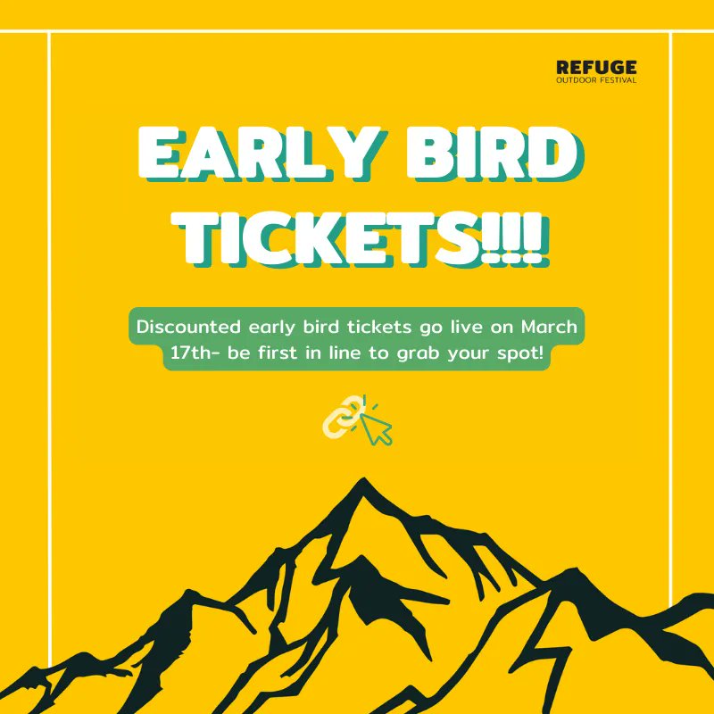 RefugeOutdoor's tweet photo. Early Bird Tickets are live! If you missed the special discount for our newsletter subscribers, don't worry! Early Bird tickets are now available via the link below:

https://t.co/qz5txb83q9 https://t.co/mnkpDzJ1bF