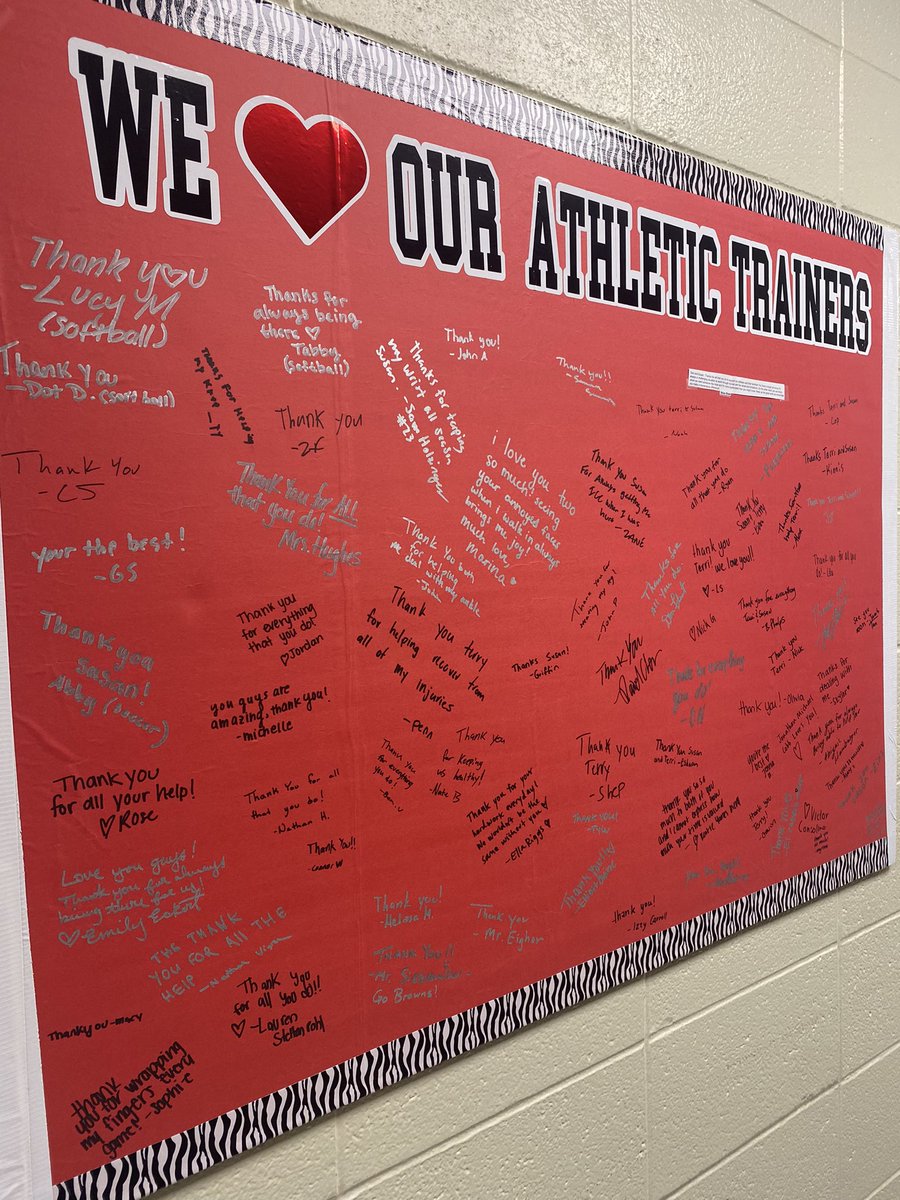 IHBravesAT's tweet photo. A big THANK YOU to everyone who wished Susan and I a Happy National Athletic Trainers Month!!! @bphelps_IH @jsichterman7 @lwch @lwchphoto @IHBravesAT  
This is what we found when we came to school: ❤️❤️❤️
We love to serve our IH Braves!!! https://t.co/zRkHqvtvAf