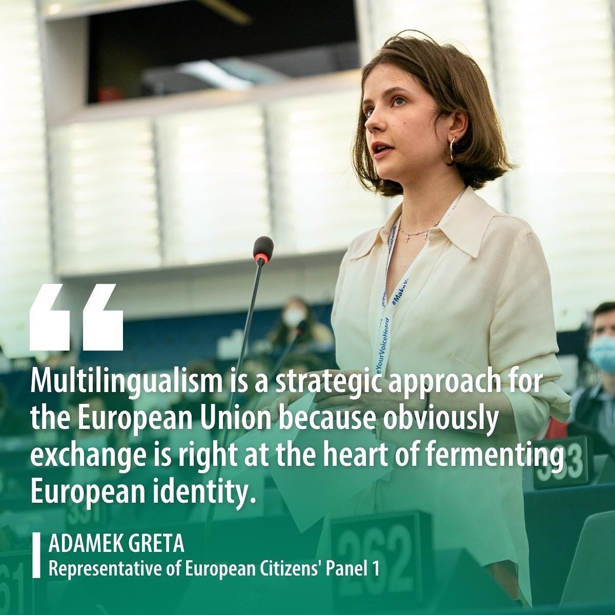 We couldn't agree more with Greta, #CoFoE participant.

Let us only add that not only does #multilingualism allow you to express yourself in a clear waybut it also makes it easier for you to #BeHeard.
