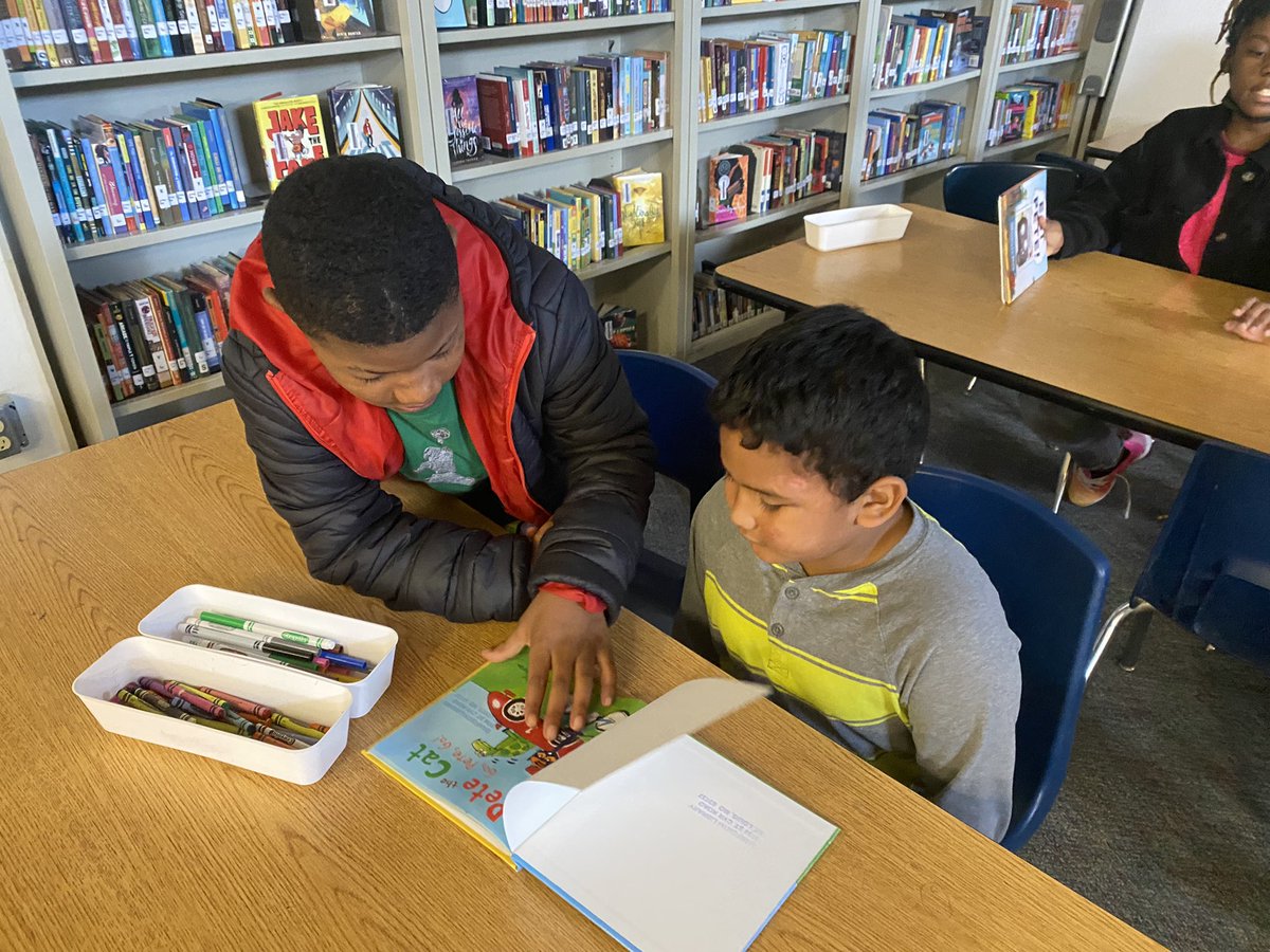 Danforthprin's tweet photo. This is the BEST! 5th grade reading buddies with kindergarten!! #WhateverItTakes @Danforthprin 
@RGSDNews https://t.co/bRWjWgAiPq