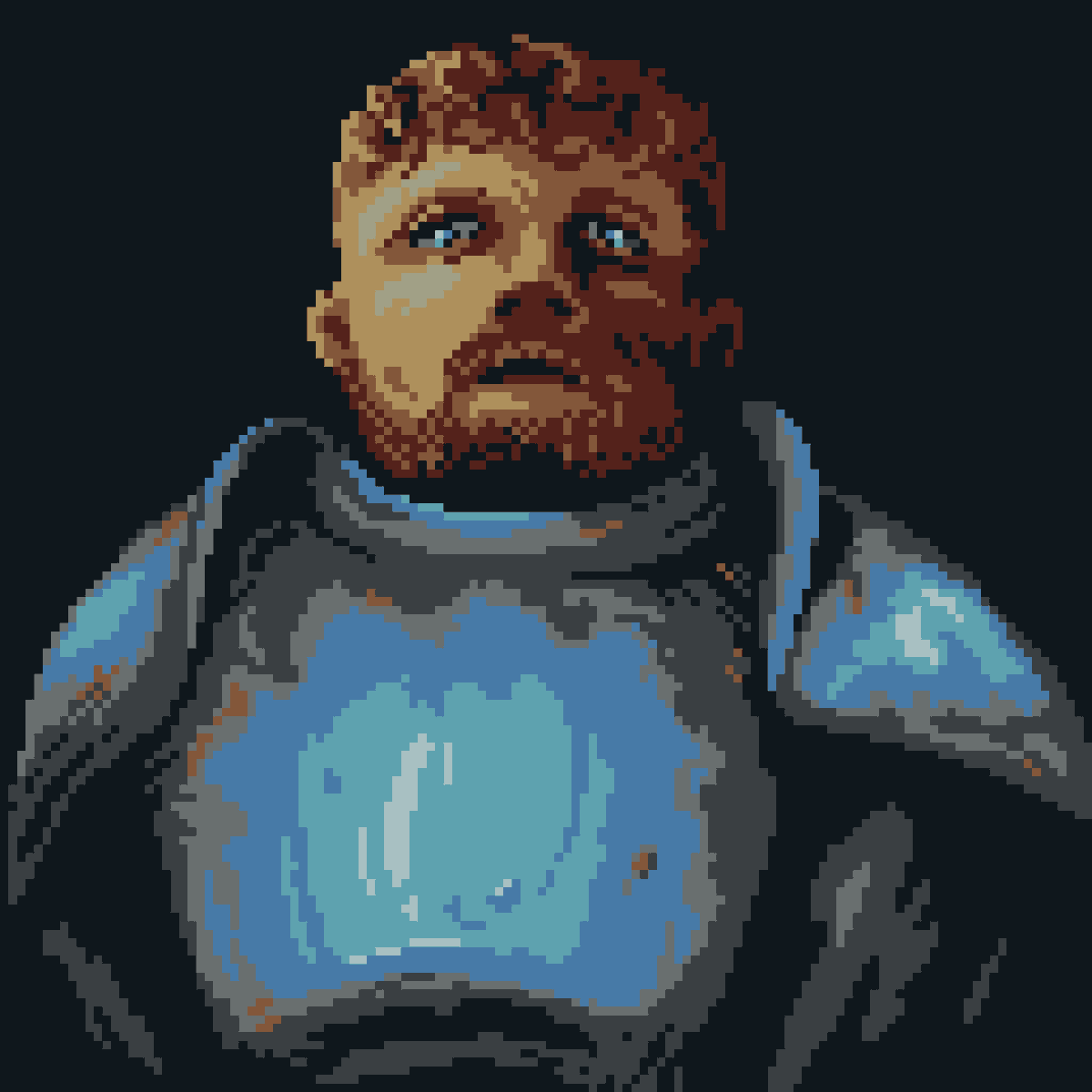 samluckhardt's tweet photo. one of my best friends (talented artist @ollulf) surprised me with a pixel art portrait of me as a knight 😭🖤

how cool is that?? our obsession with everything medieval and elden ring can no longer be hidden! https://t.co/QdrxNQ7uSF
