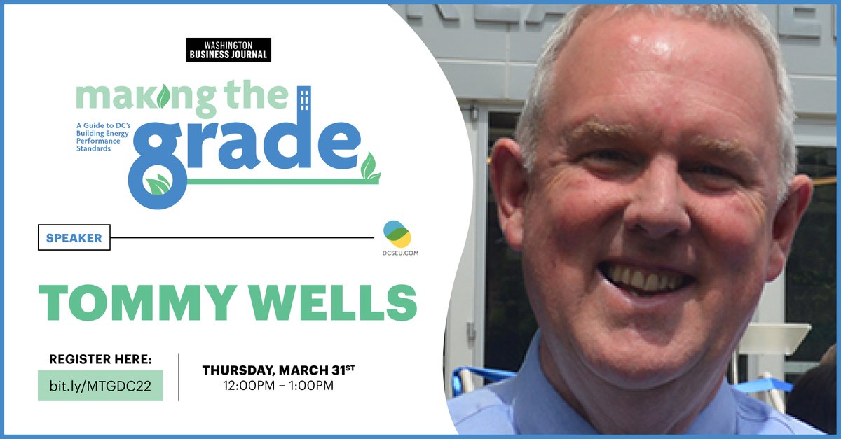 Join Director Wells alongside @DCSEU, @DCGreenBank, & @WBJonline on 3/31 to hear more about the info, technical, & financial resources available to help DC building owners/managers cut energy consumption & costs. #SustainableDC
RSVP: bit.ly/MTGDC22